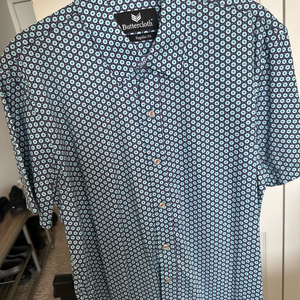 Butter cloth men’s Blue Patterned Shirt